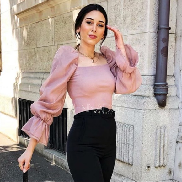 NWT Zara contrasting organza top - Picture 13 of 16